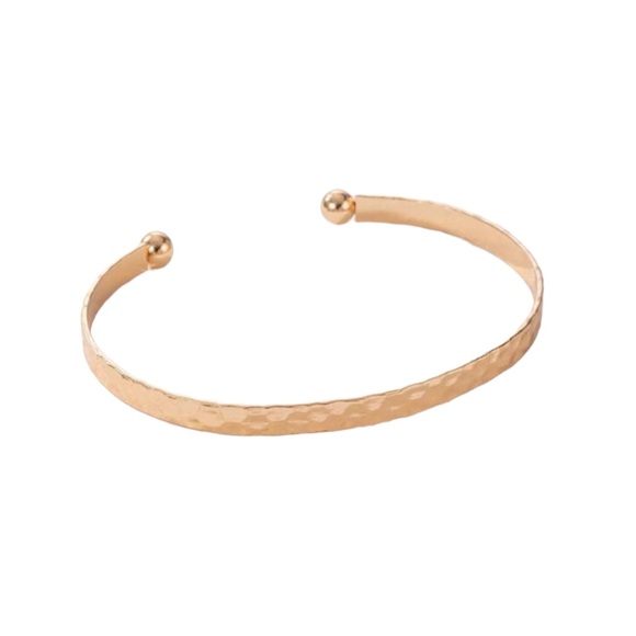 Gold Textured Lightweight Cuff Bracelet - Picture 4 of 4